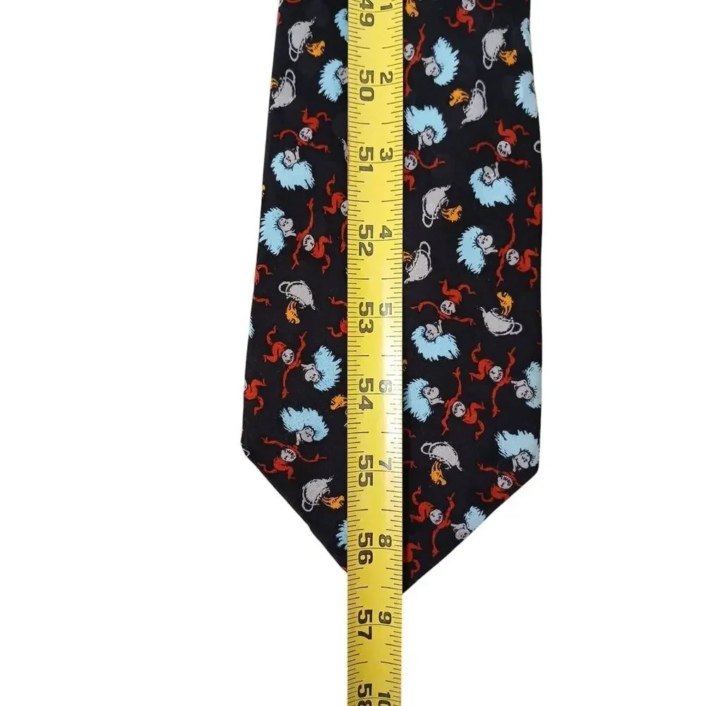 1996 Dr Seuss Tie‎ Cat In The Hat Silk Thing 1 2 Blue Necktie Goldfish Collector